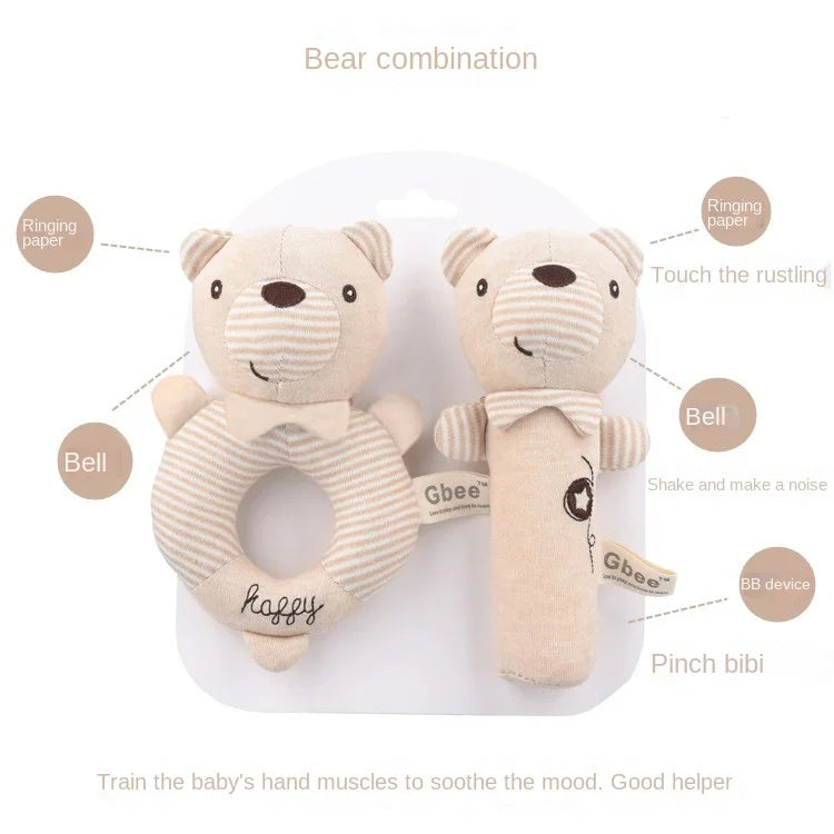 Baby Rattles Soft Cartoon Cute Plush Animal Rattles Toys Child Educational Handbells Soft Toddler Baby Comfort Toys игрушки для