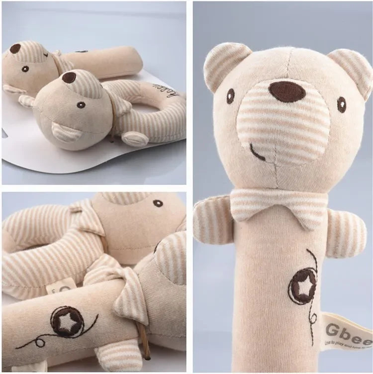 Baby Rattles Soft Cartoon Cute Plush Animal Rattles Toys Child Educational Handbells Soft Toddler Baby Comfort Toys игрушки для