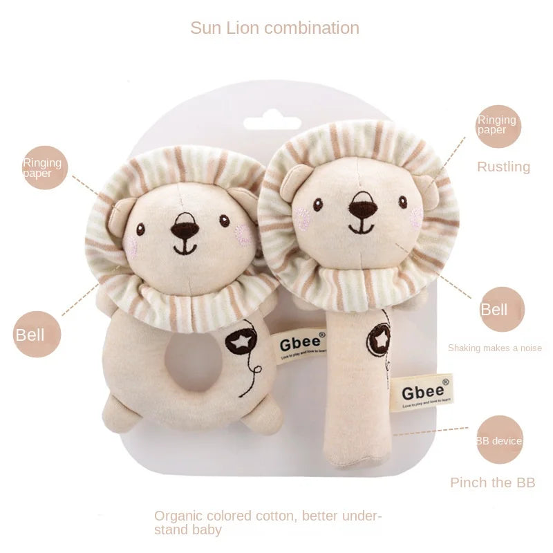 Baby Rattles Soft Cartoon Cute Plush Animal Rattles Toys Child Educational Handbells Soft Toddler Baby Comfort Toys игрушки для