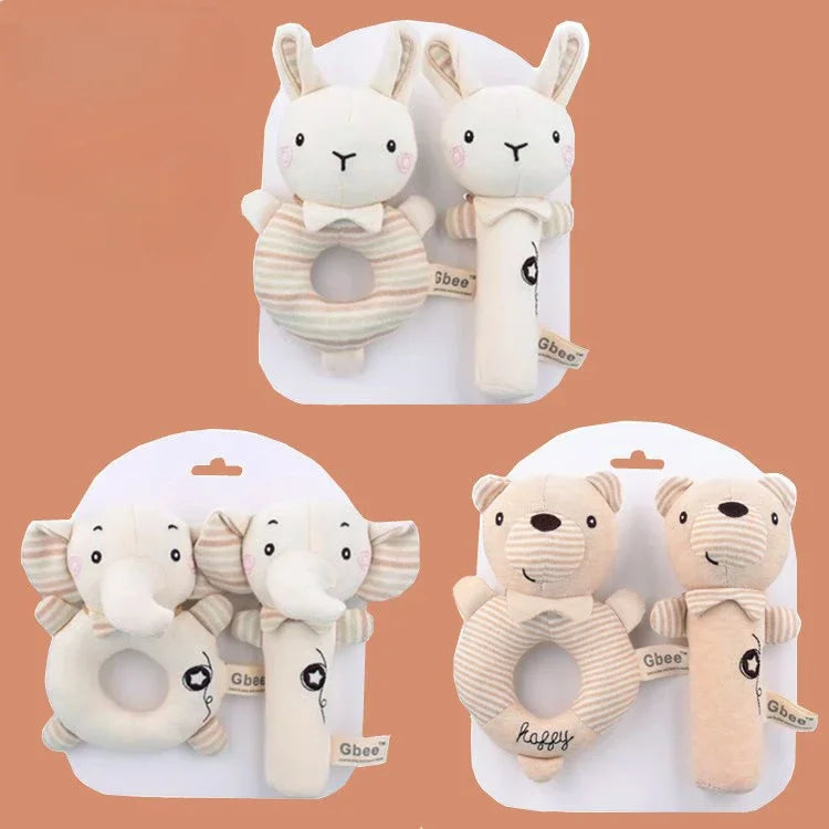 Baby Rattles Soft Cartoon Cute Plush Animal Rattles Toys Child Educational Handbells Soft Toddler Baby Comfort Toys игрушки для
