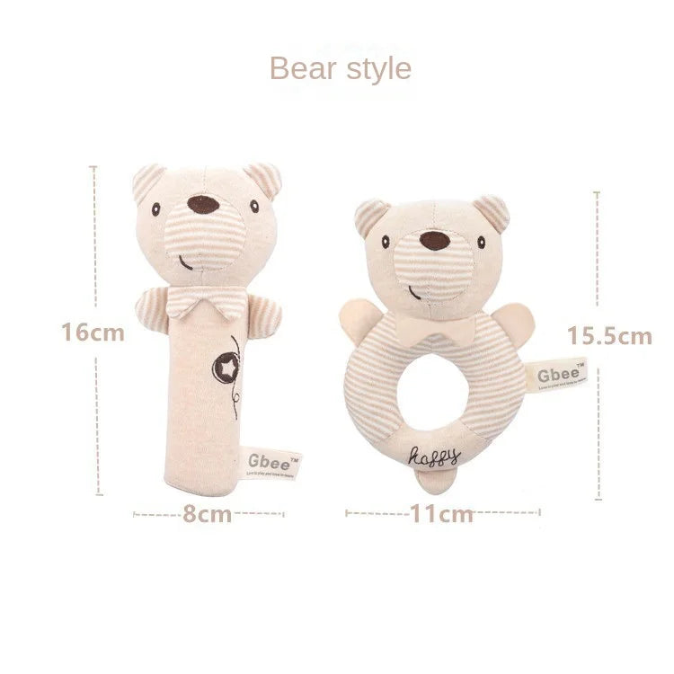 Baby Rattles Soft Cartoon Cute Plush Animal Rattles Toys Child Educational Handbells Soft Toddler Baby Comfort Toys игрушки для